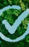 arial view trees check mark