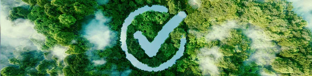 arial view trees check mark